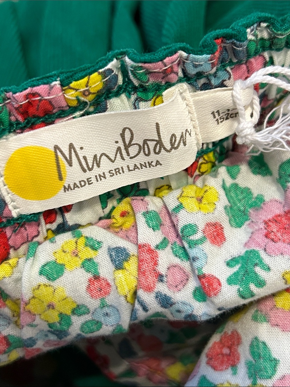 NWT Mini Boden Highland Green Girls' Flared Skirt with Elastic Waist size 11-12Y - Picture 6 of 7